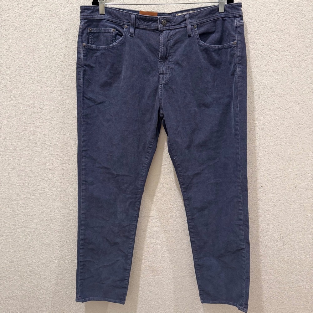 Cremieux Corbin Stretch Corduroy Pants Mens 38x30 Blue Gray Straight Fit NWT